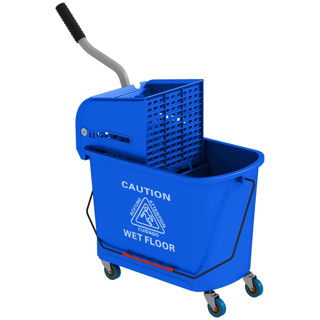 Secchio per Mocio con Ruote 20L ¨C Xylo ¨C Blu con Strizzatore e Manico