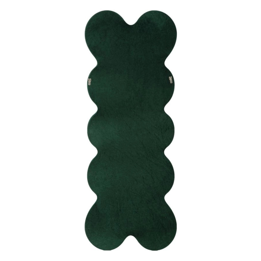 Specchio da parete Monica wavy in velluto verde 67x166 cm