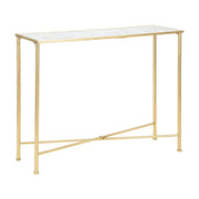 Tavolo Consolle VKH629, Oro, Metallo, 100x35x80 cm