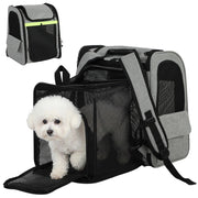 Cassa da trasporto per cani estendibile con tasche e strisce riflettenti ¨C Minimal ¨C 33,5x28x42 cm Grigio chiaro