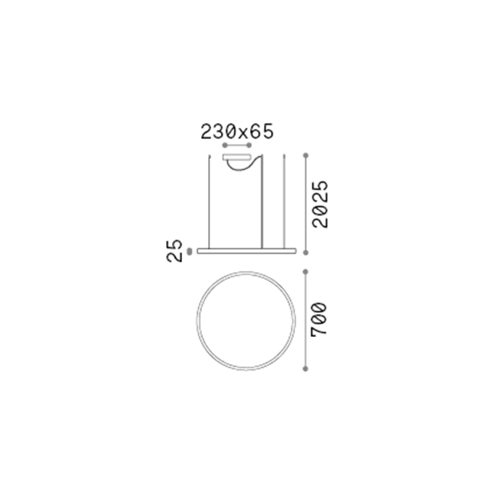 Sospensione Moderna Oracle Alluminio-Plastiche Bianco Led38W 4000K D70Cm