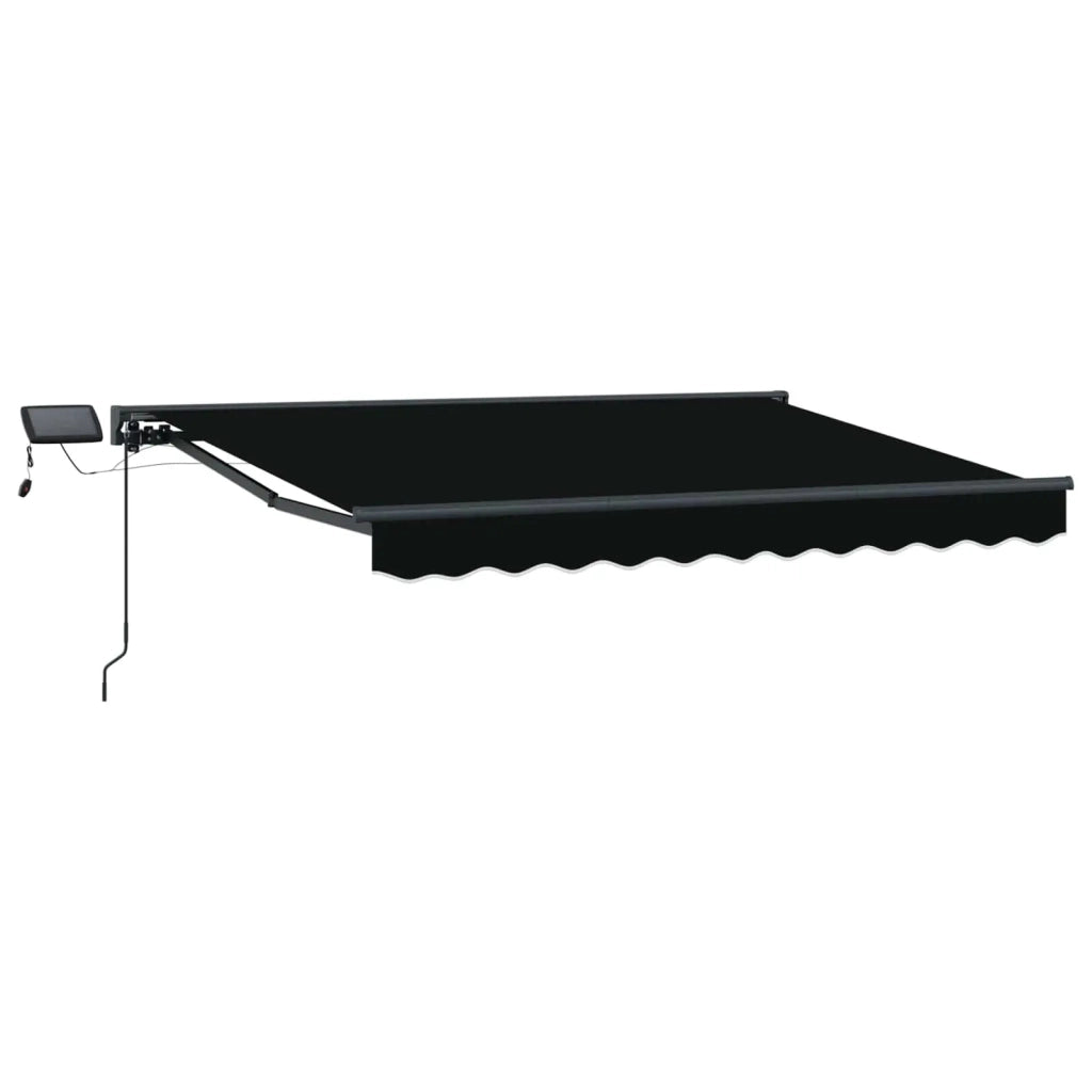Cornice per Tenda Manuale con LED Nero e antracite 3 x 2,5 m 3420812