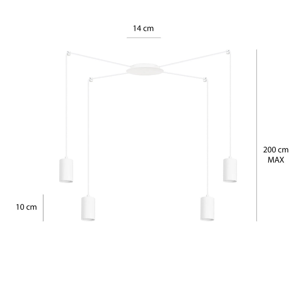 Lampadario Emibig Traker 4xGU10 bianco regolabile 3m