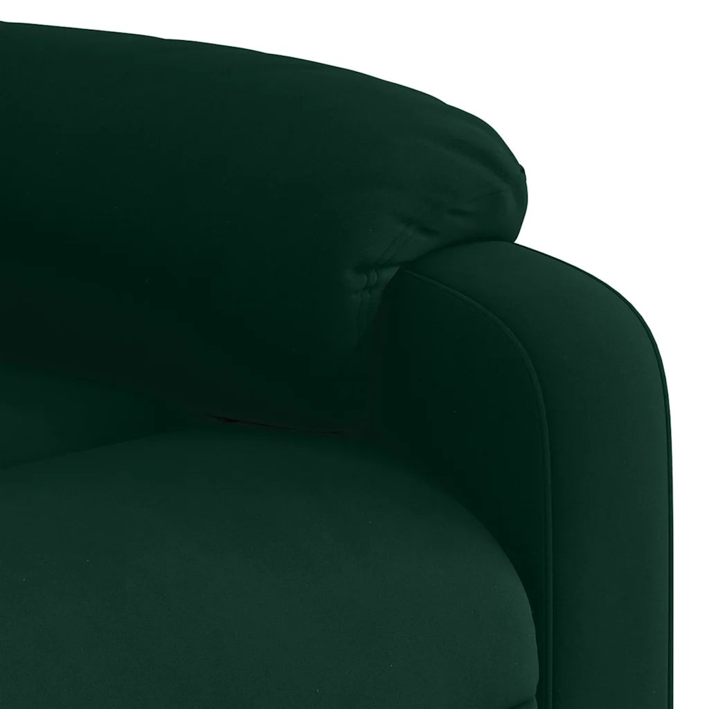 Poltrona | Sedia Relax Reclinabile Verde Scuro in Velluto