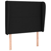 Testiera | Testata ad Orecchio Nera 103x23x118/128 cm in Tessuto