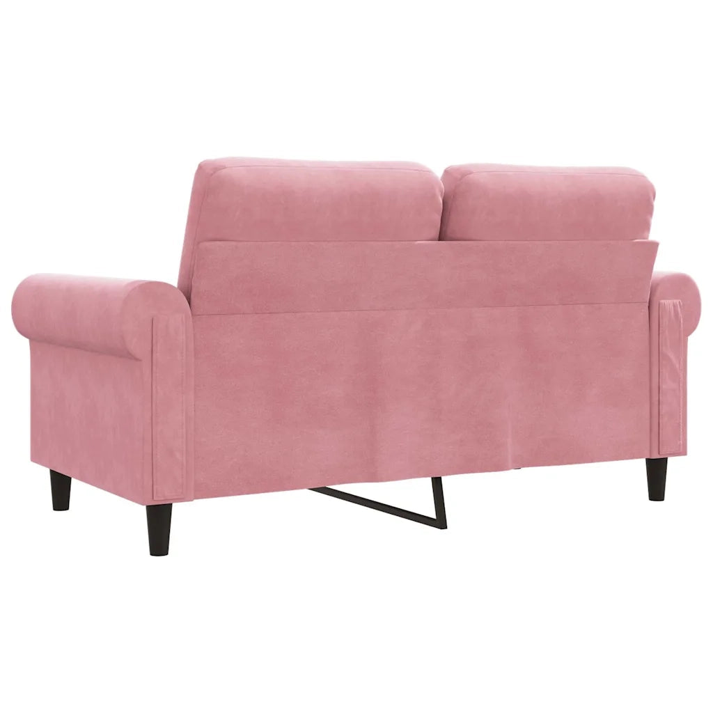 Divano a 2 Posti-Sofa 2 Posti Rosa 120 cm in Velluto 432169