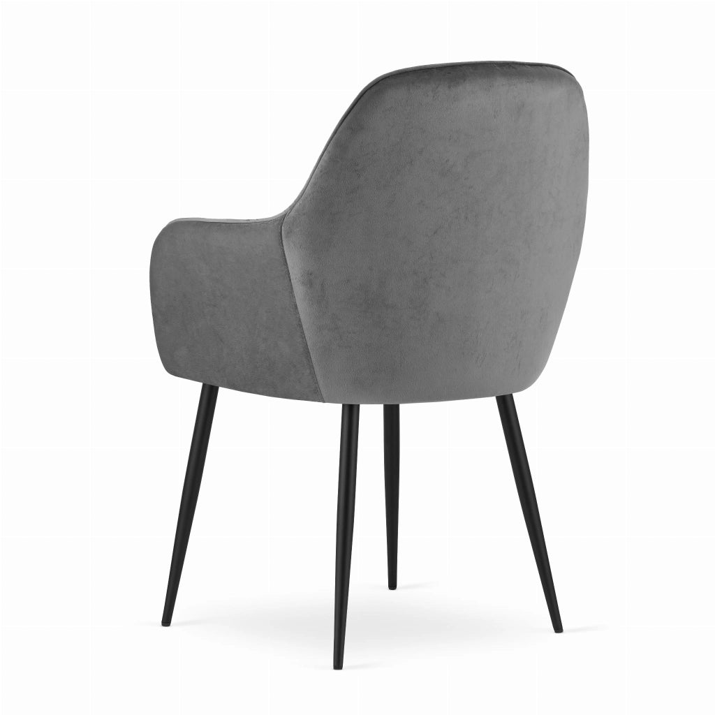 Sedia VALORA LUGO - Velluto grigio scuro con gambe nere