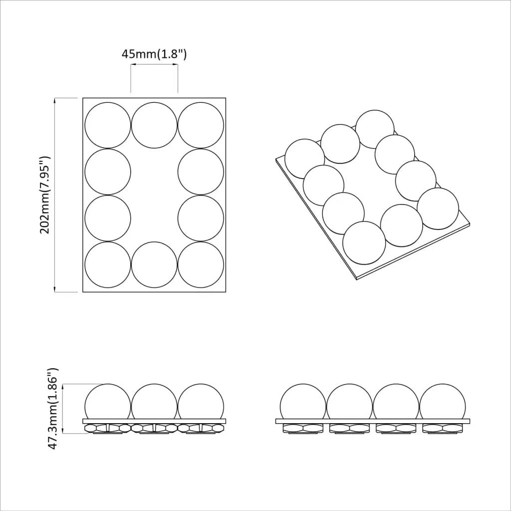 Luci per Specchio 2 pz Bianco 4.5 x 4.5 x 4.8 cm Plastica CFW3193997
