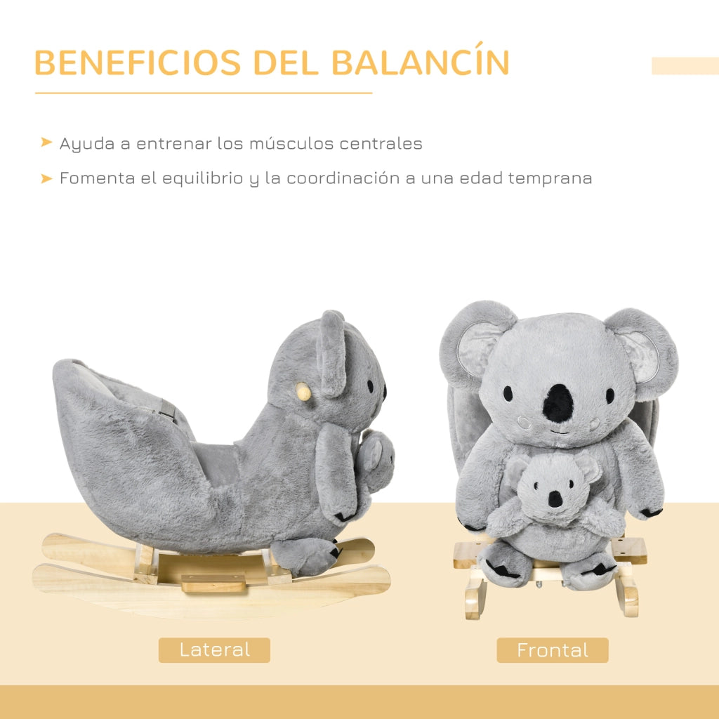 Casetta Koala con Sonido e Sicurezza per Bambini ¨C zephmum ¨C Grigio 60x33x50 cm