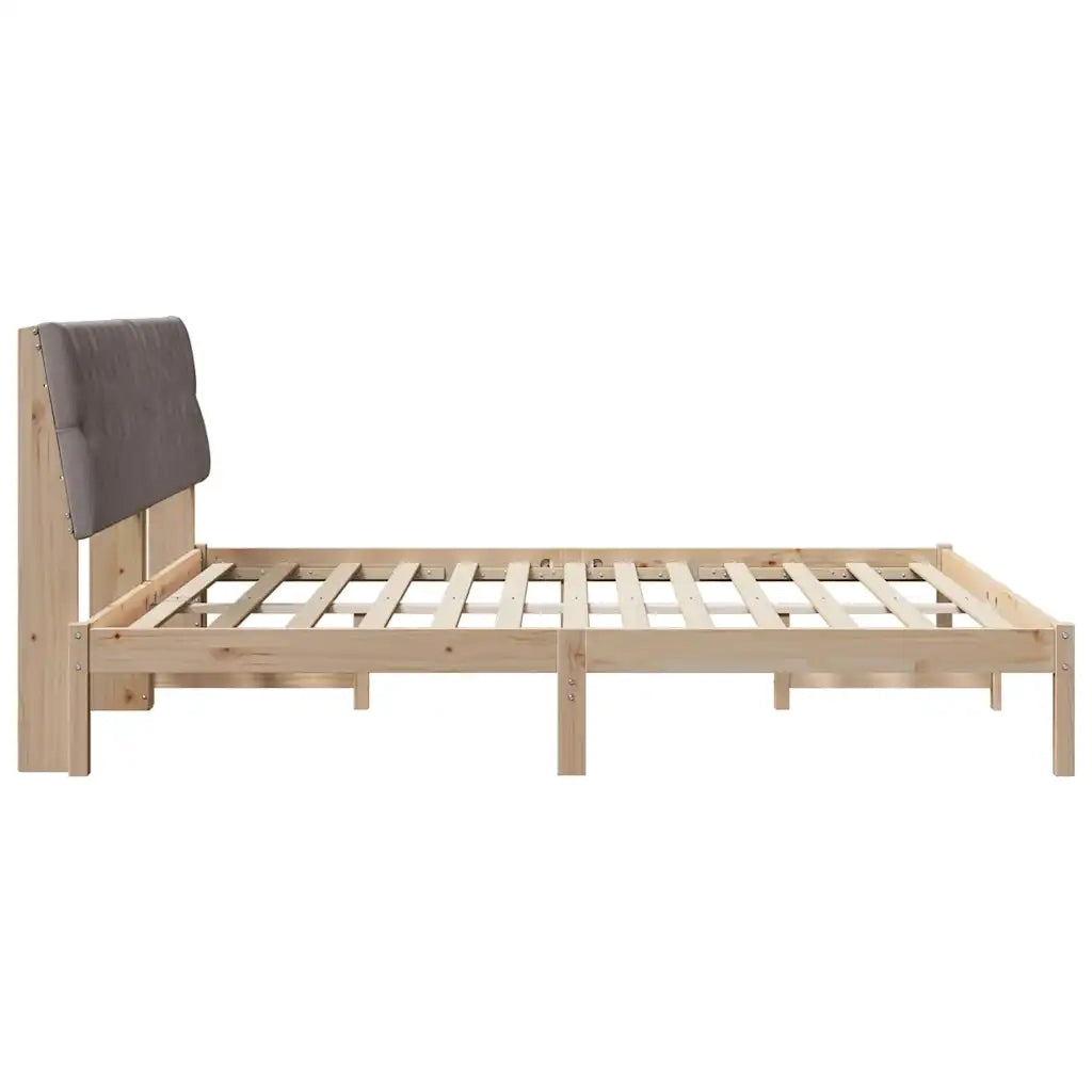 Letto con Testiera Rivestita-Struttura Letto con Testiera Marrone 180 x 200 cm 985273