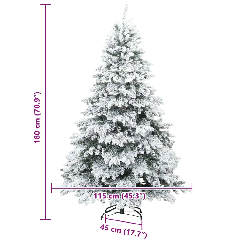 Albero di Natale Artificiale Snodato Foderato di Neve Bianco 42019318