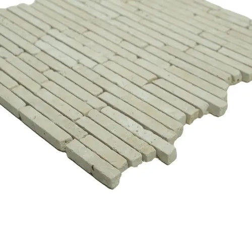 Mosaico in Travertino Bianco Avorio Invecchiato - Strisce