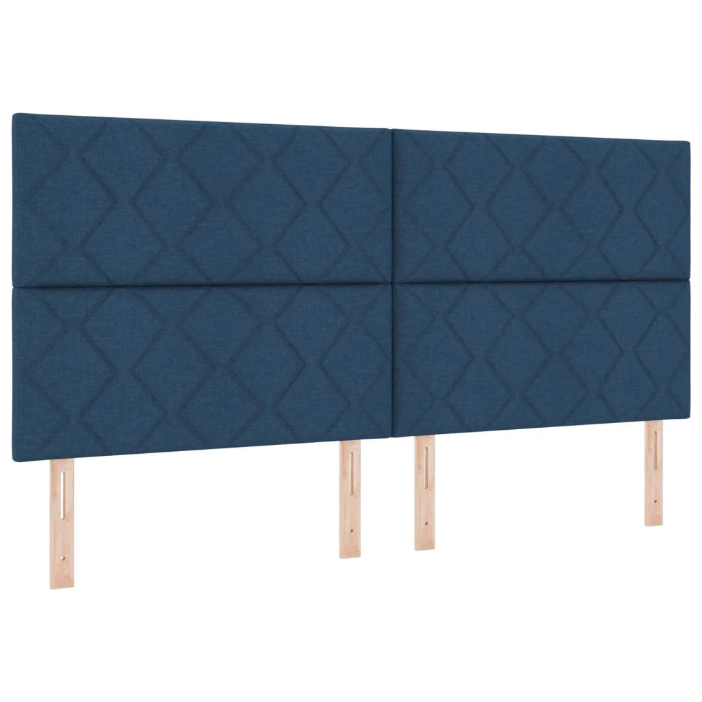 Letto box spring con materasso Blu 200 x 200 cm Tessuto 3454963