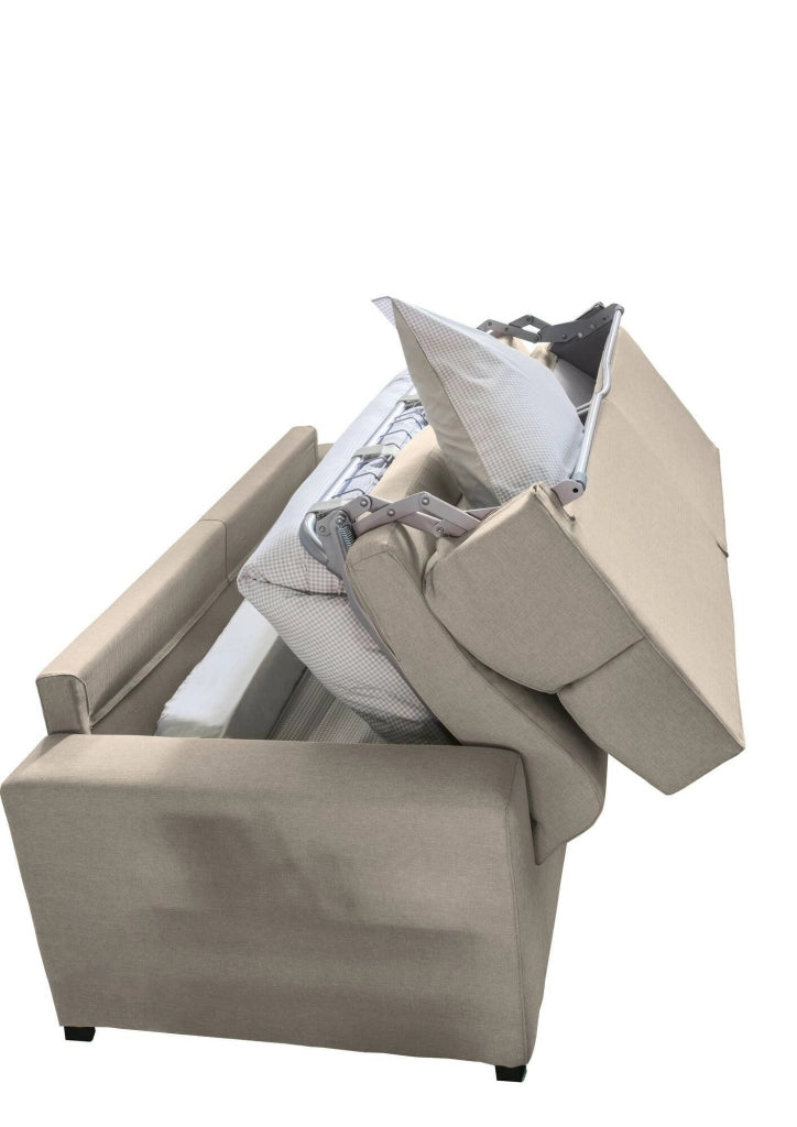 Marcon, Divano Letto 3 Posti Sfoderabile Made in Italy, 220x95 cm Grigio Tortora