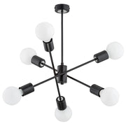Lampada a sospensione loft nera 6xE27 Alfa MADI Ø46cm