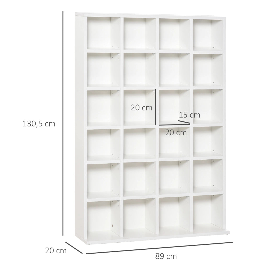 Libreria Mobile Multimedia 456 CD 336 DVD ¨C Xylo ¨C Legno Bianco Scaffale Ripiani Regolabili 89x130,5cm