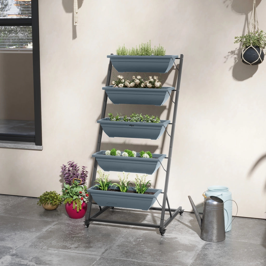 Scaffale per piante 3 ripiani ¨C Xylo ¨C grigio e nero 65x67x145 cm