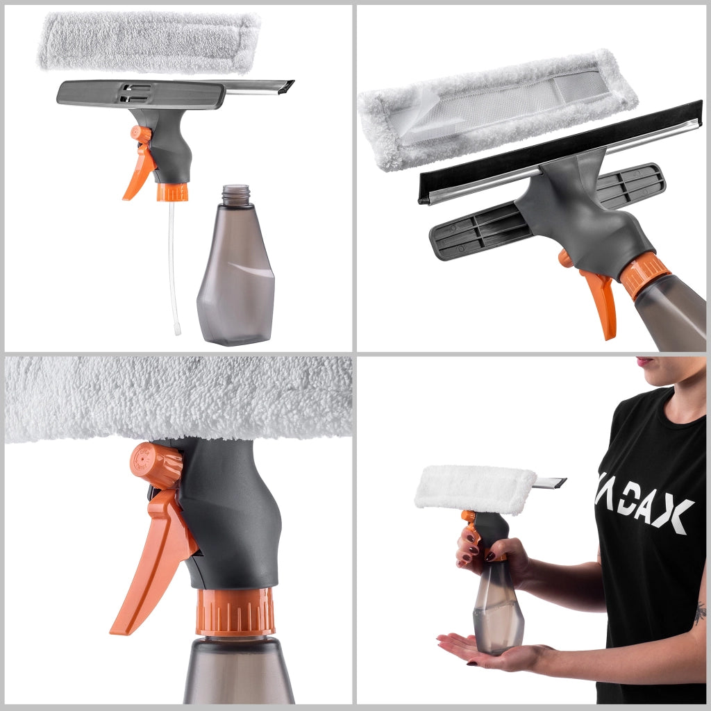 Detergente per vetri e specchi KADAX, spray detergente con inserto in microfibra, detergente spray