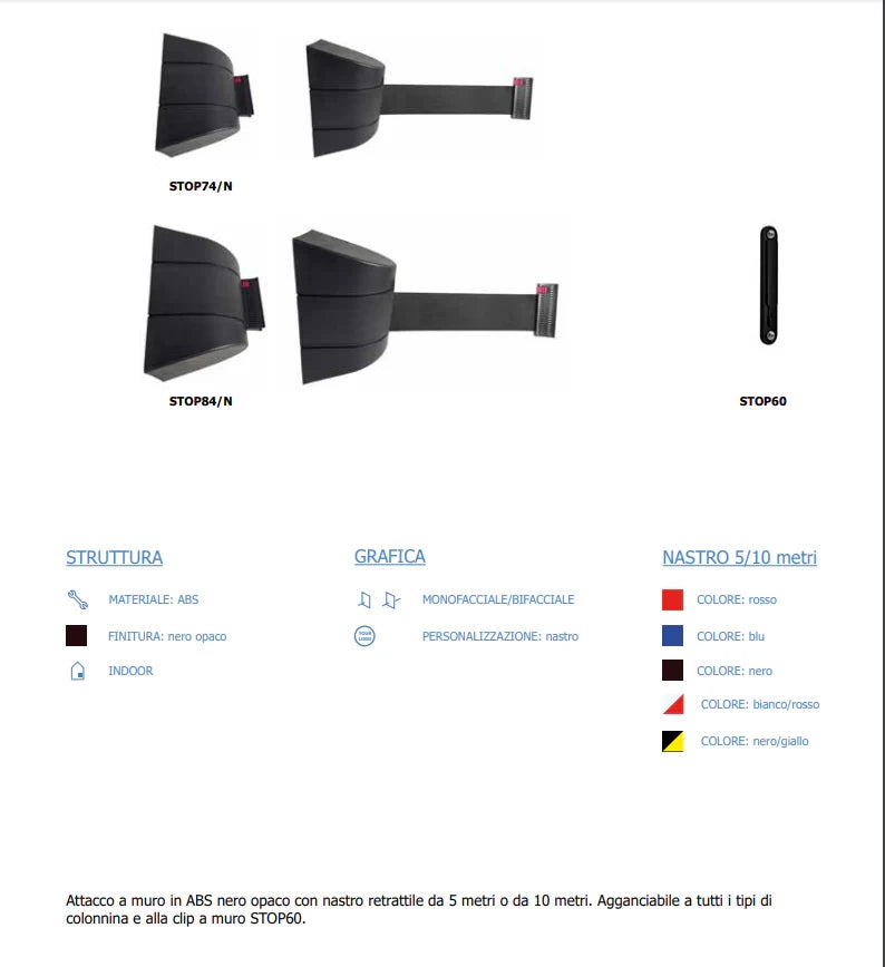 Nastro a muro 5 metri Vari colori - Nero