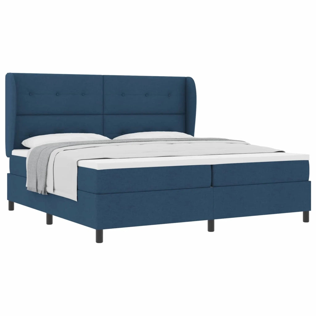 Letto a molle con materasso Blu 200 x 200 cm Tessuto 3340591