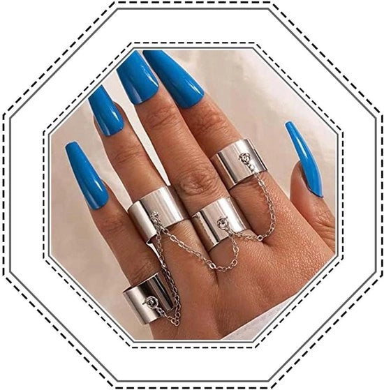 Set di anelli da collana in argento vintage per donne e ragazze - Tendenze e stile