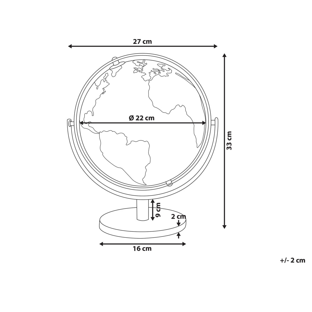 Globo Decorativo mappamondo Argento 22 cm Moderno Tradizionale