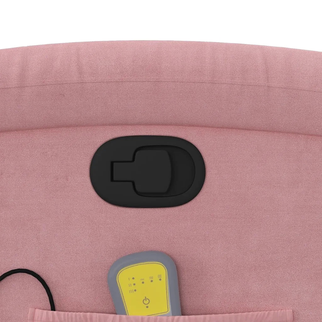 Poltrona Massaggiante Reclinabile Rosa in Velluto 371812