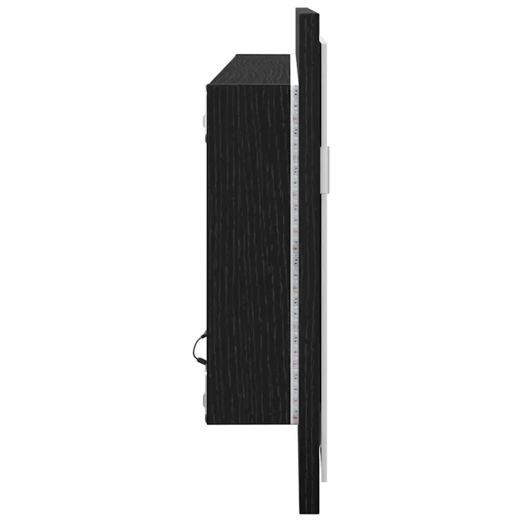Specchio da bagno LED Rovere Nero 100 x 8,5 x 37 cm Vetro 862548