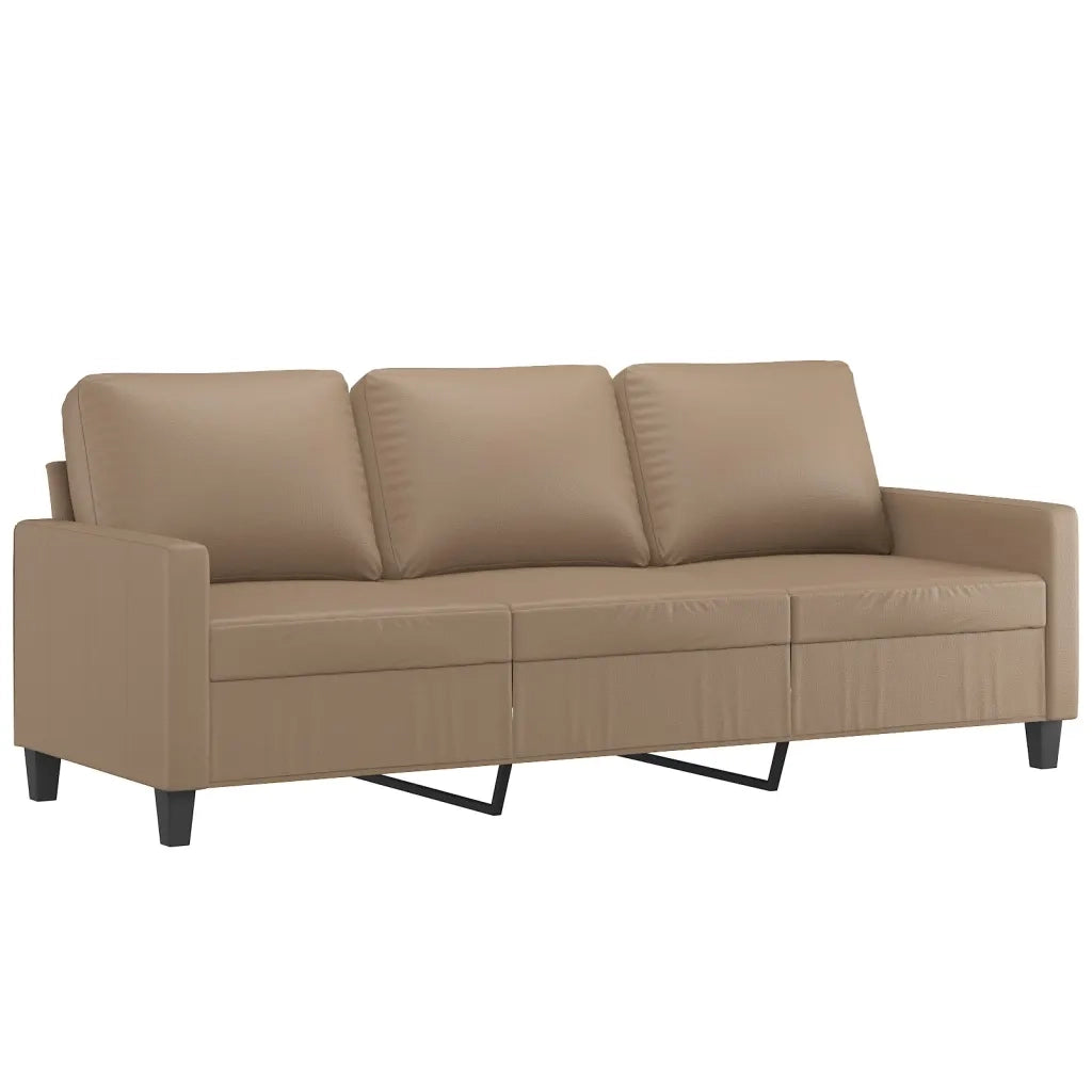 Divano a 3 Posti-Sofa 3 Posti Cappuccino 180 cm in Similpelle 208506