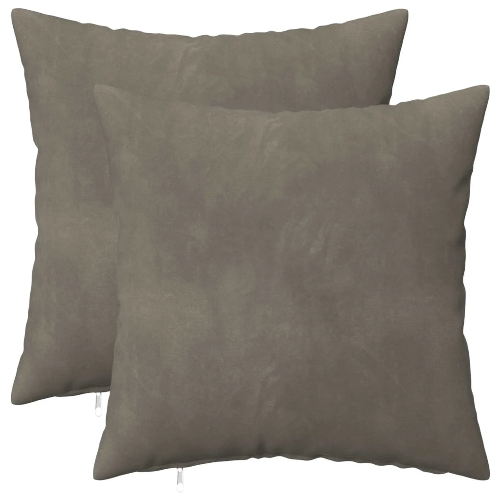 Cuscino con cuscino HEERLEN 2 pz Grigio Chiaro Velluto 924155