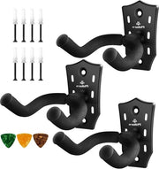 Supporto per chitarra da parete - Display per chitarra 2 pezzi - Supporto da parete per chitarra acustica e elettrica - nero