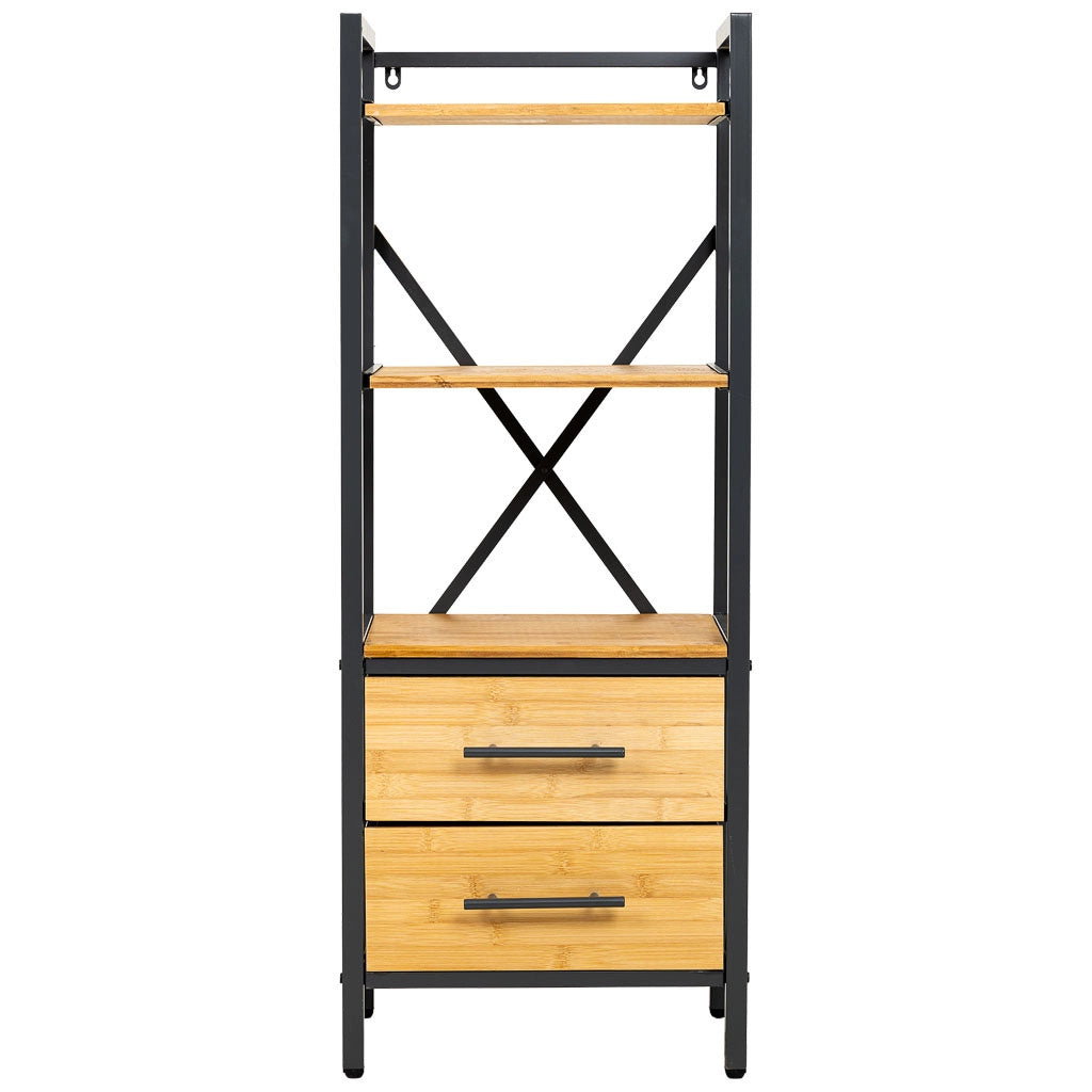 Scaffale in metallo e legno 38x28x100h cm marrone