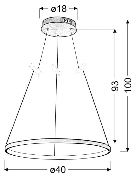 Lampada a sospensione LED Candellux LUNE Ø40 cromo