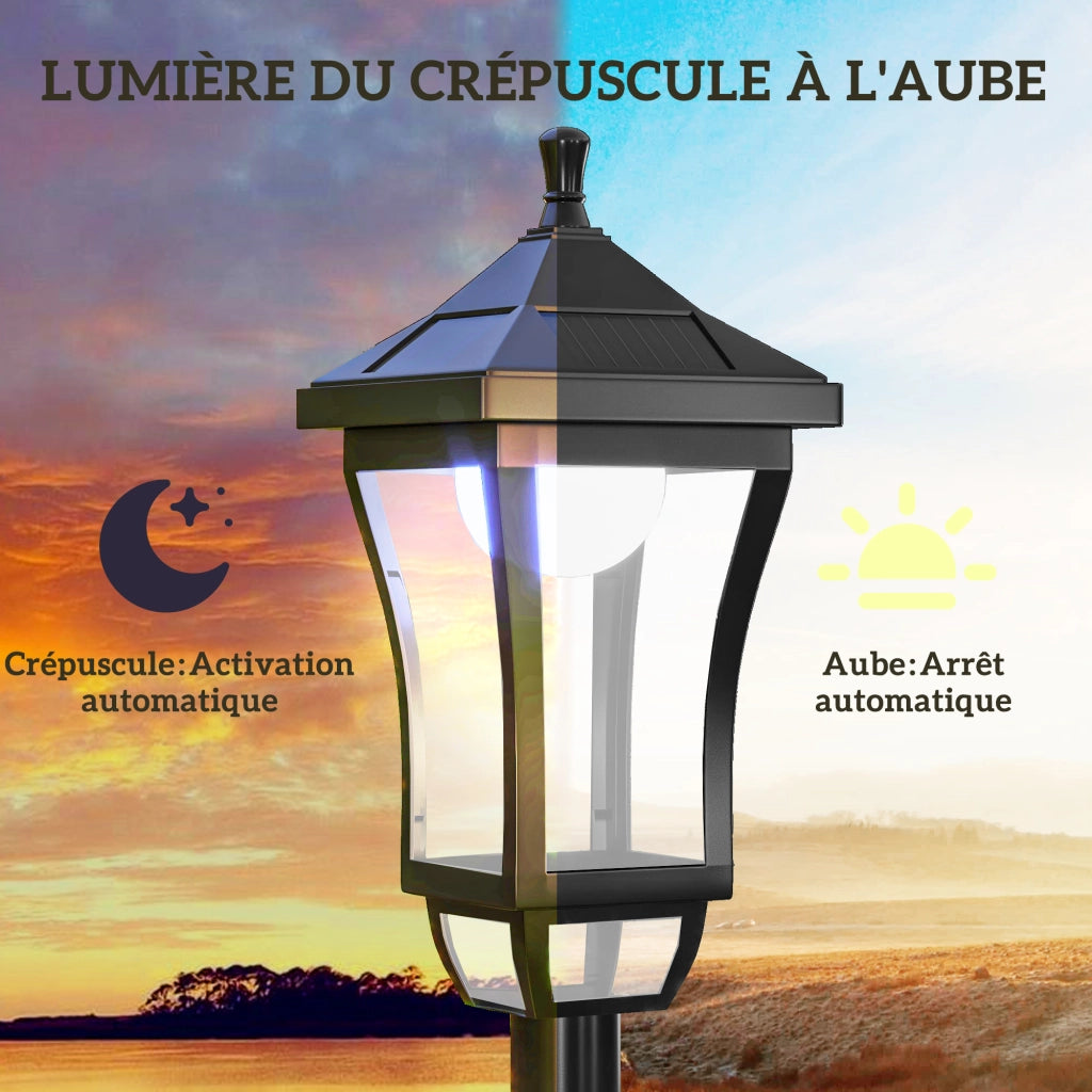 Lampada da Esterno Solare Classica LED ¨C Minimal ¨C 15x15x127 cm Nero