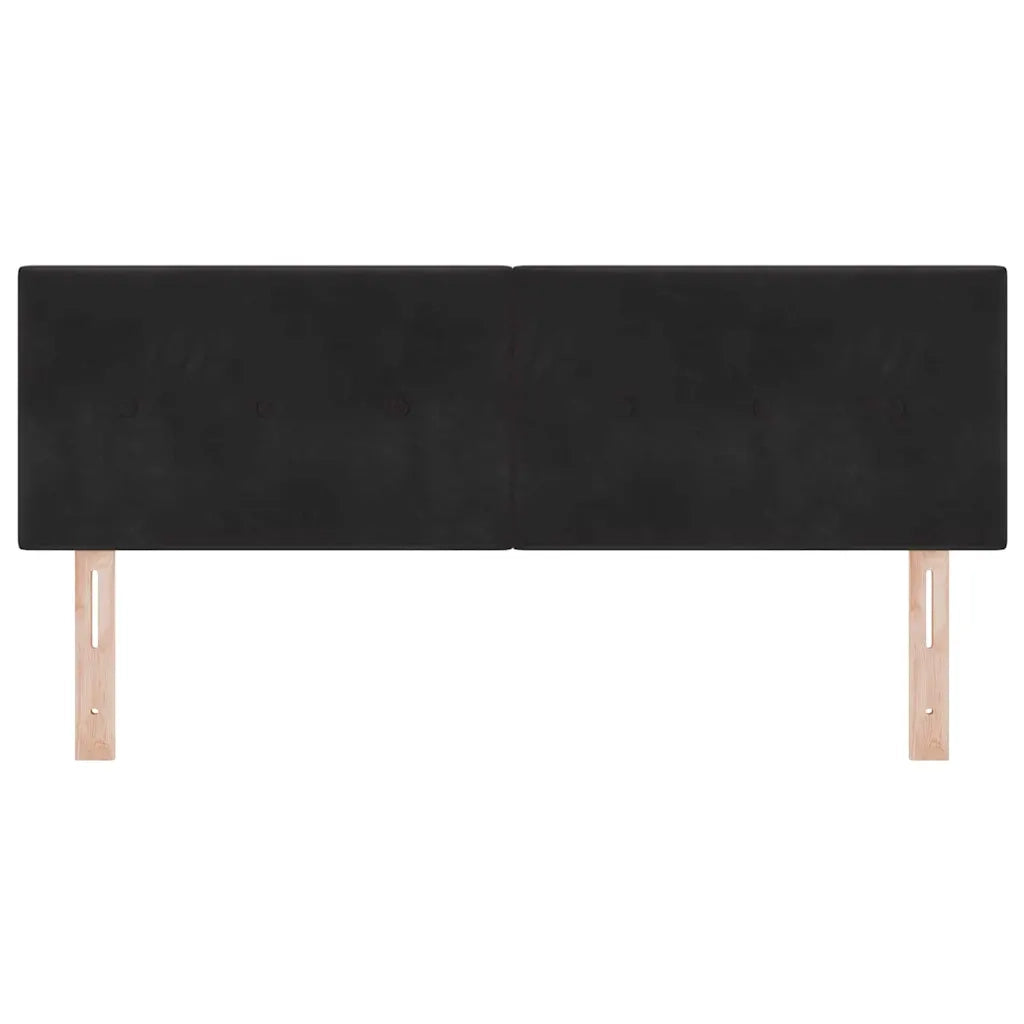 Testiera | Testata LED con strisce LED Nero 144 cm Velluto