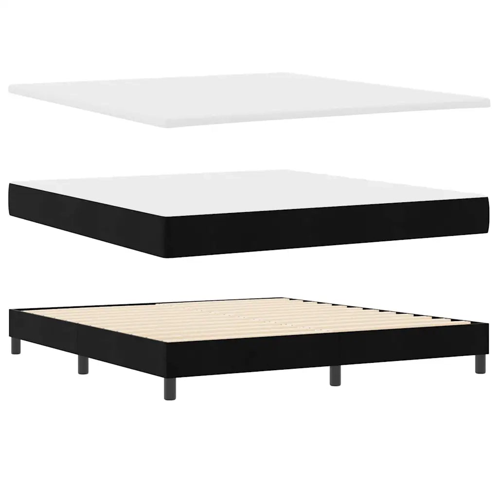 Letto a Sorgente LED con materasso Nero 180 x 200 cm Velluto 3342670