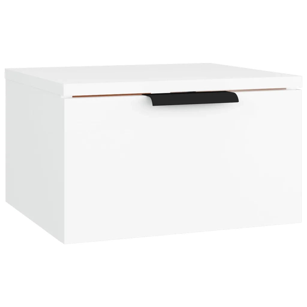 Set di 2 Comodini | Armadio da Notte | Mobiletto da notte a Muro Bianchi 34x30x20 cm