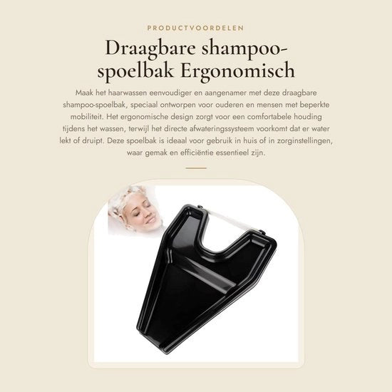 Sostegno Ergonomico per la Doccia - Supporto per la Capigliatura Portatile - Sistema di Scarico Diretto - Adatto per Anziani - Materiale Sostenibile - Utilizzo Comodo