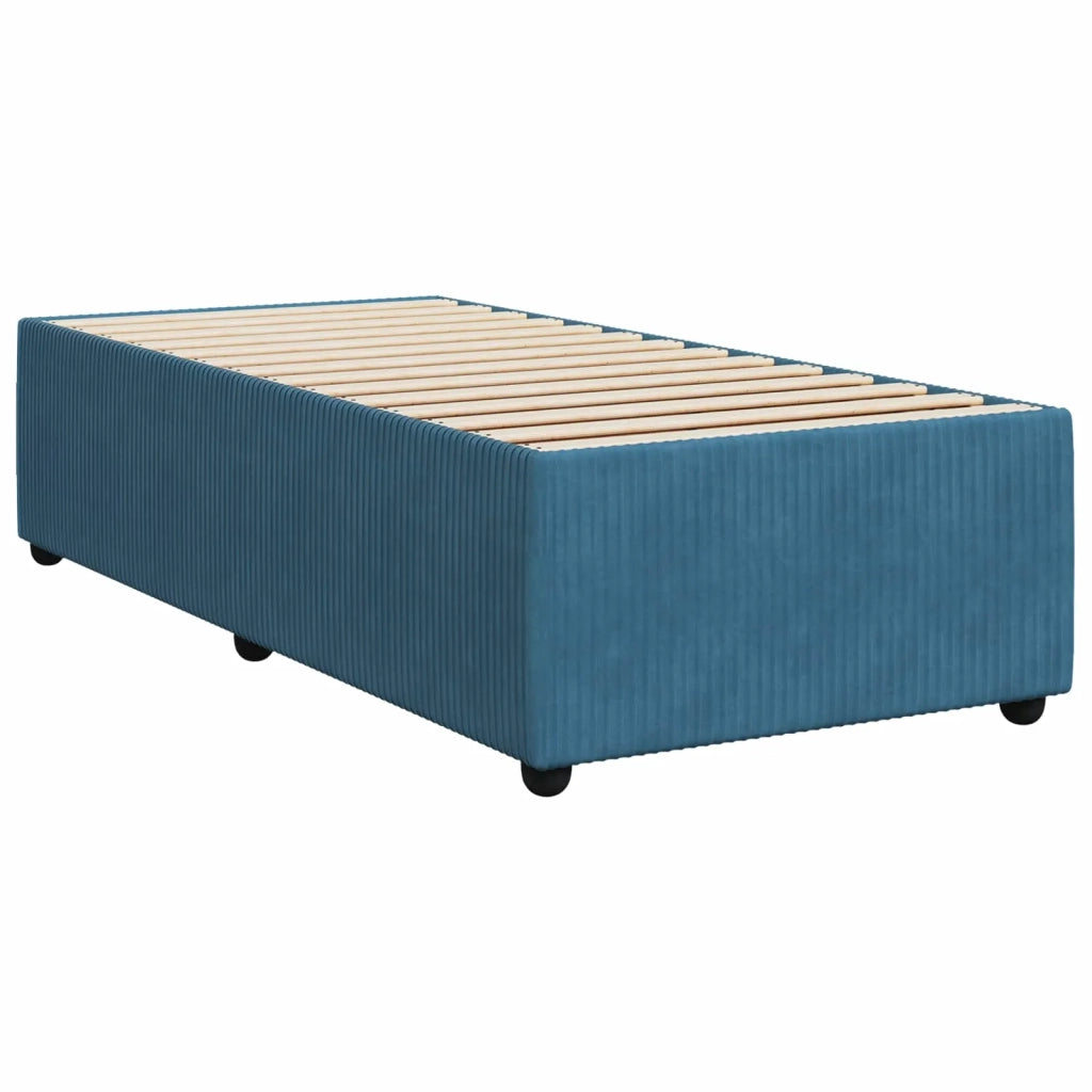 Letto box spring con materasso Blu Scuro 100 x 200 cm Velluto 3451617