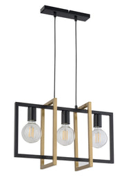 Lampada sospesa loft Eden nera oro 3xE27 Sigma Lighting