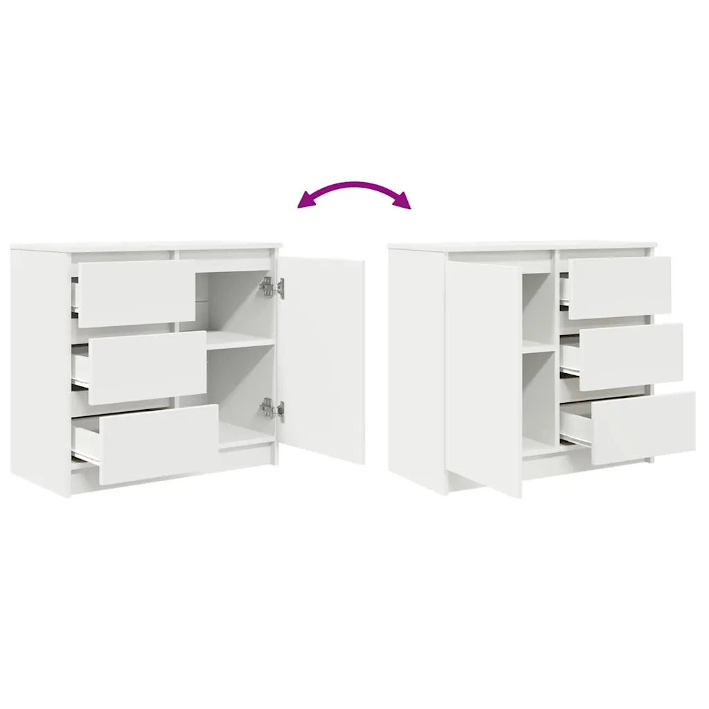 Credenza con Cassetto-Buffet-Armadio da cucina Bianco 71x35x65 cm in Legno Multistrato 392932