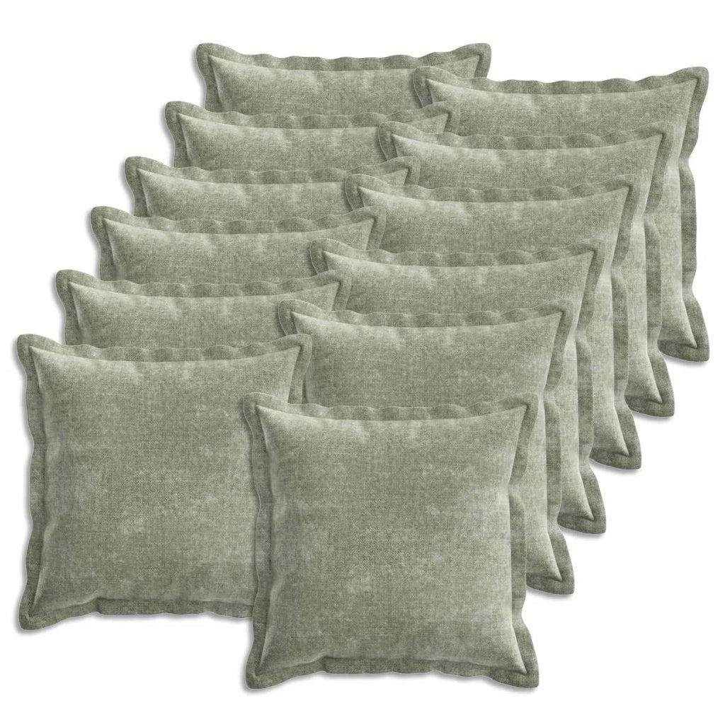 Federa 12 pz HOUTEN Verde 45 x 45 cm Tessuto Chenille 918696