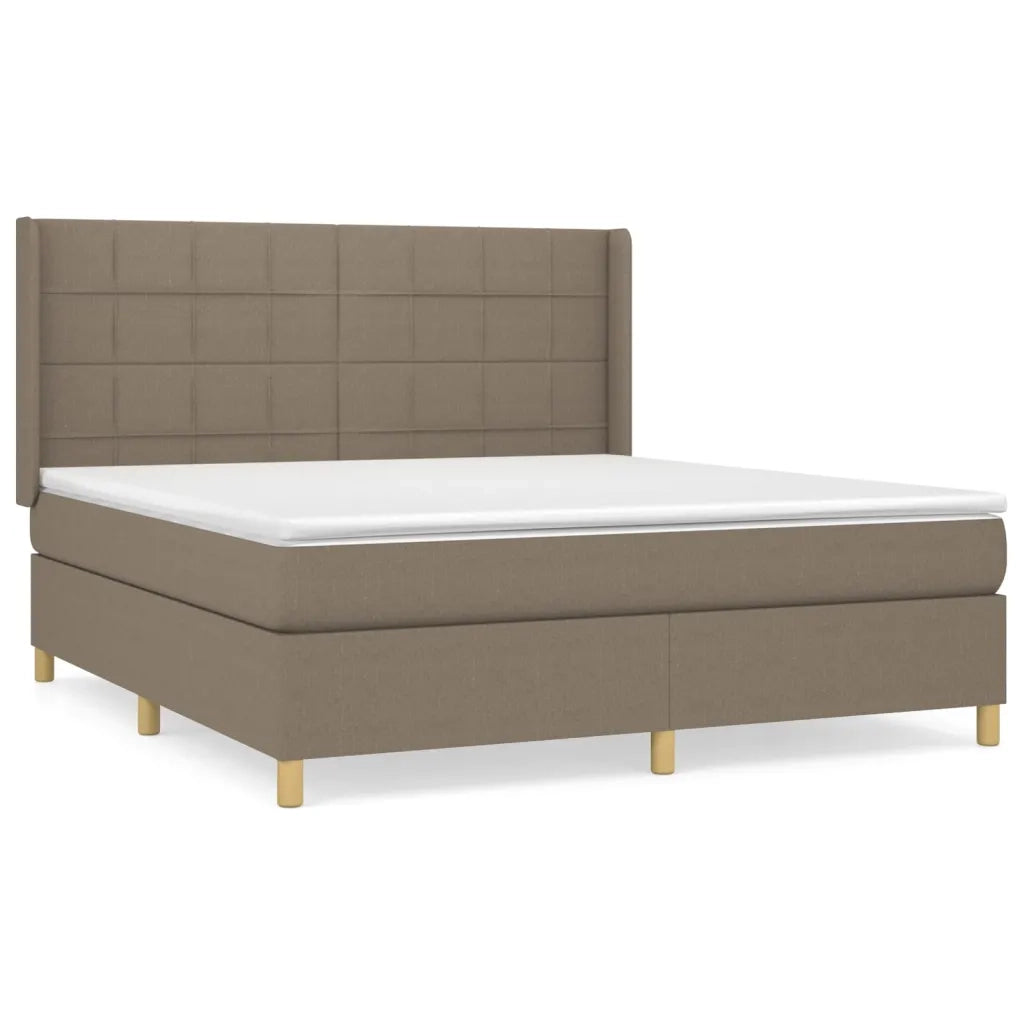 Giroletto a Molle con Materasso Tortora 180x200 cm in Tessuto 3132013