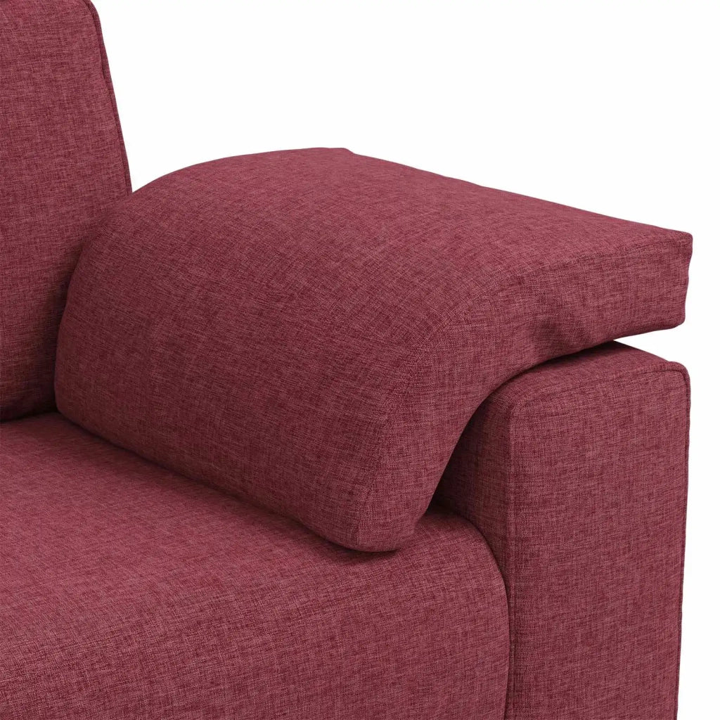 Divano 3 pcs Rosso Vento 219 x 80 x 82 cm Tessuto misto lino 3324661