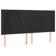 Testiera | Testata ad Orecchio Nera 183x16x118/128 cm in Velluto