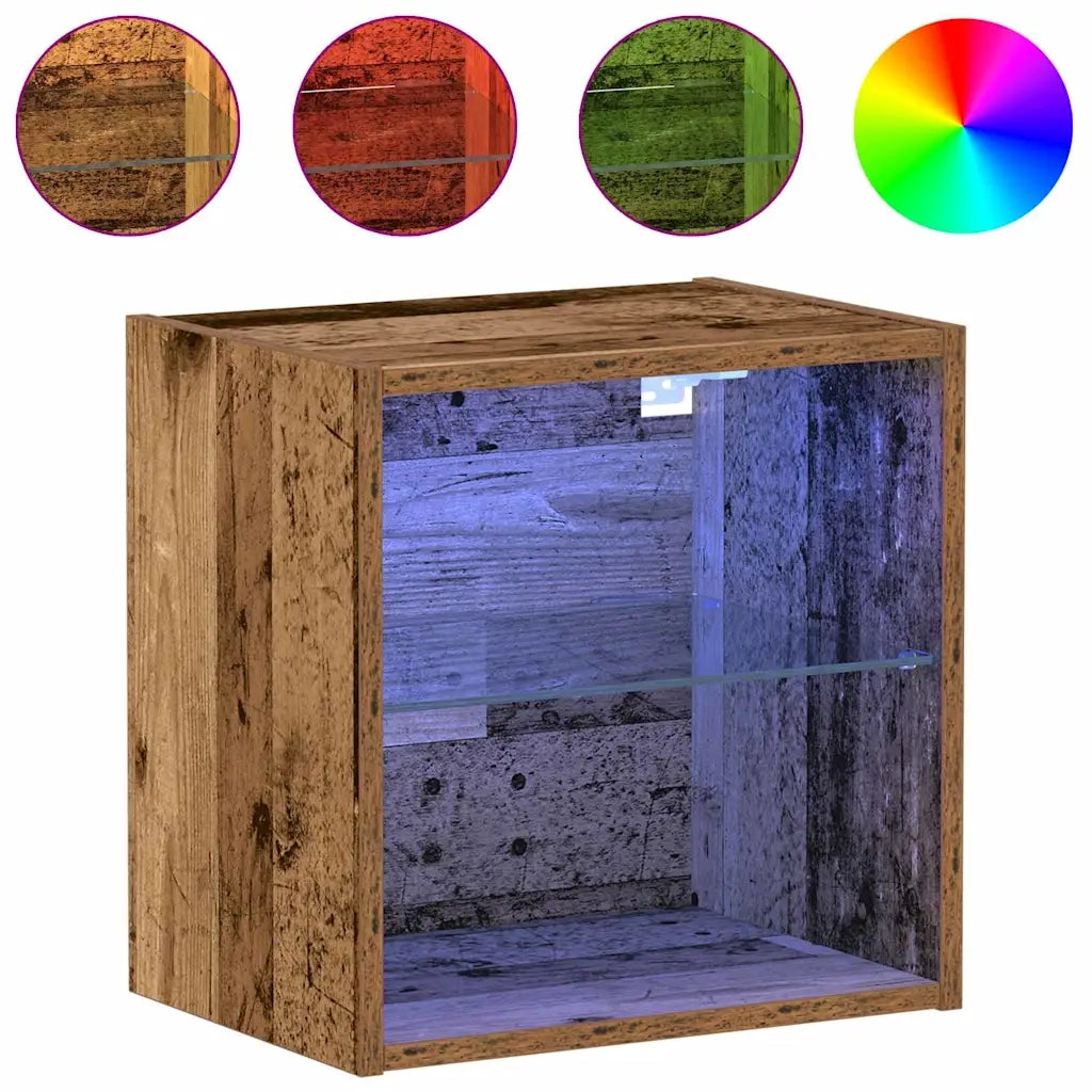 Mensola galleggiante con luce LED Marrone 40 x 28,5 x 40 cm 863090