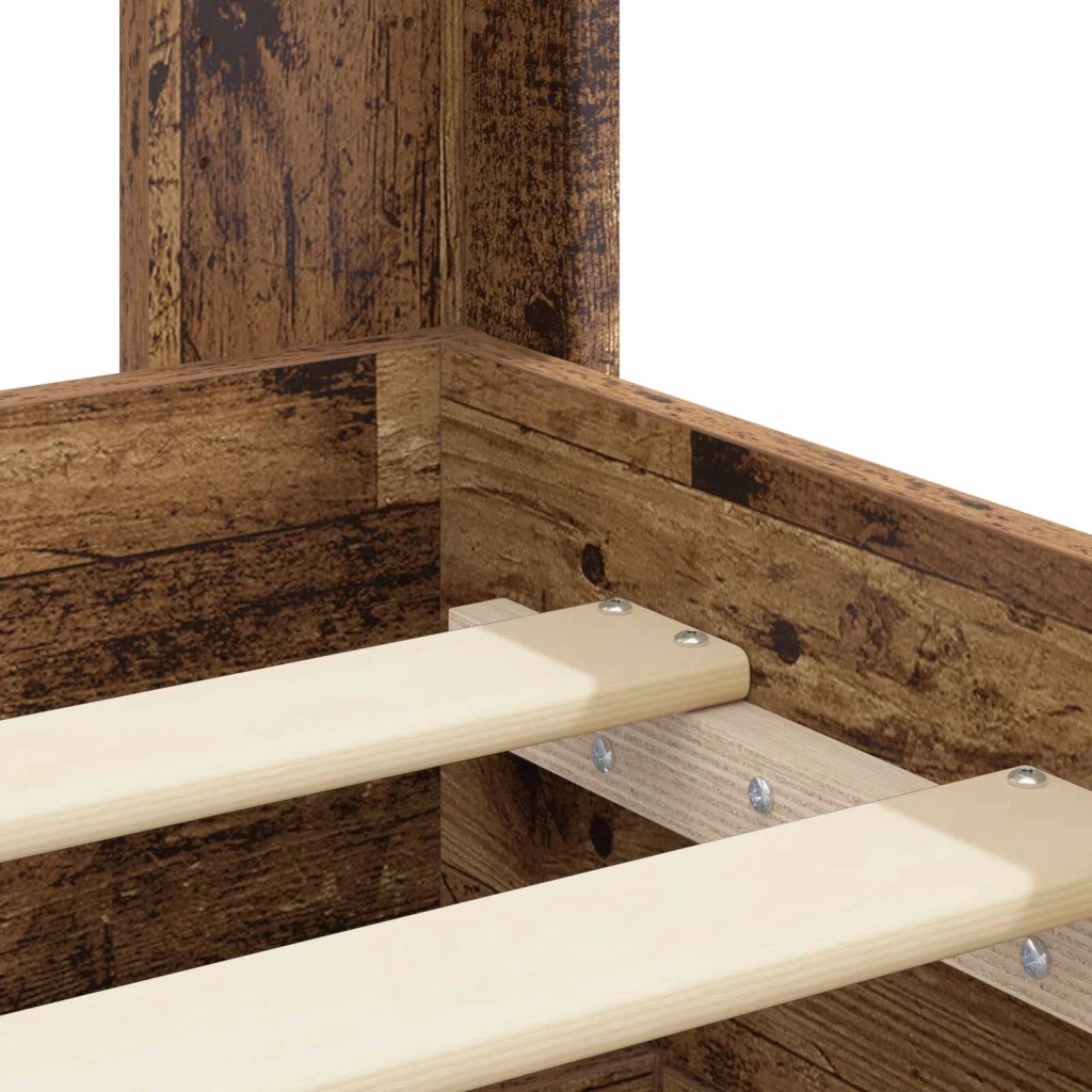 Struttura del letto con stoccaggio e testata Legno antico 3414513