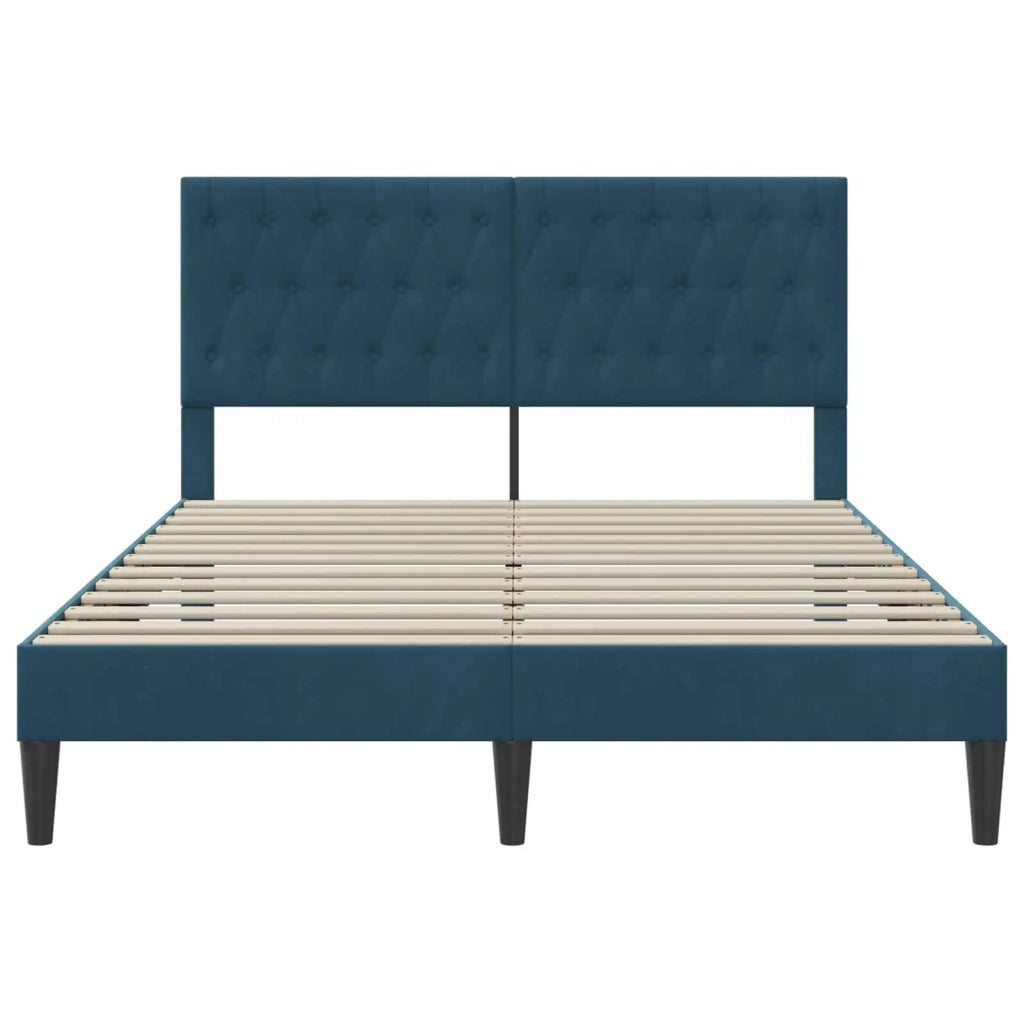 Struttura del letto con testiera-Giroletto Blu 120 x 190 cm Velluto 113068