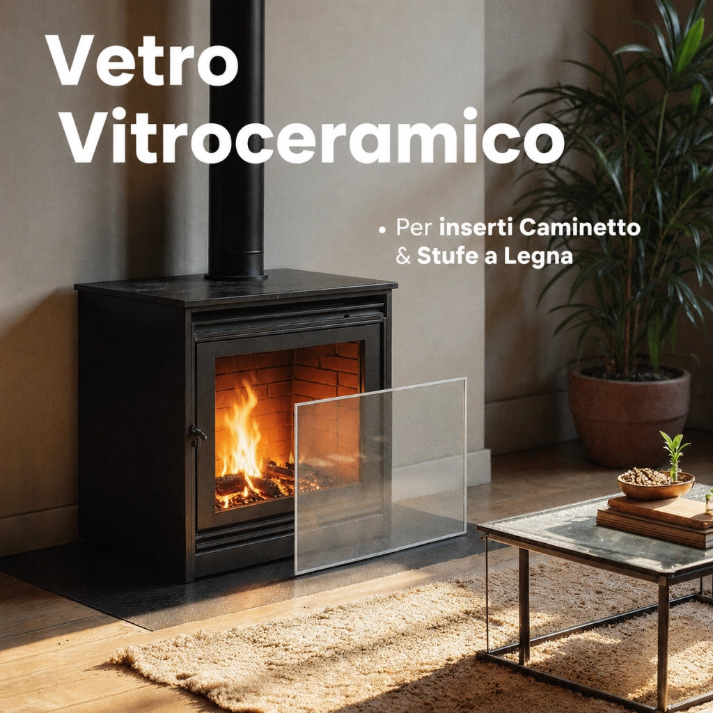 663 x 371 x 4 mm - Vetro per stufa a legna - vetro camino di ricambio - vetro per caminetto resistente al fuoco - France Vitre