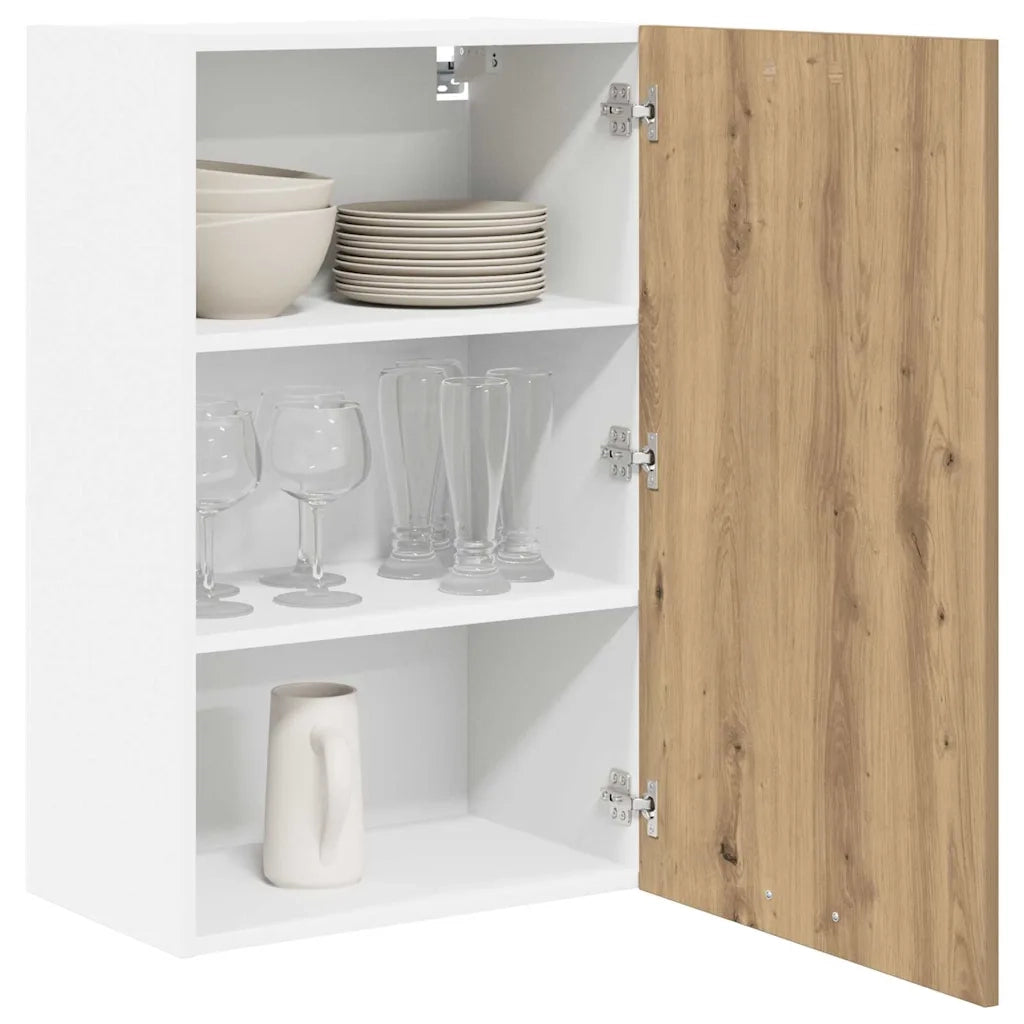Armadio pensile Rovere Artigiano e Bianco 50 x 31 x 80 cm 884273